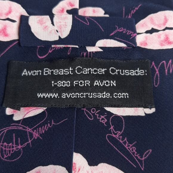 Avon Breast Cancer Crusade Kiss Goodbye To Breast Cancer Silk Tie - Picture 4 of 5